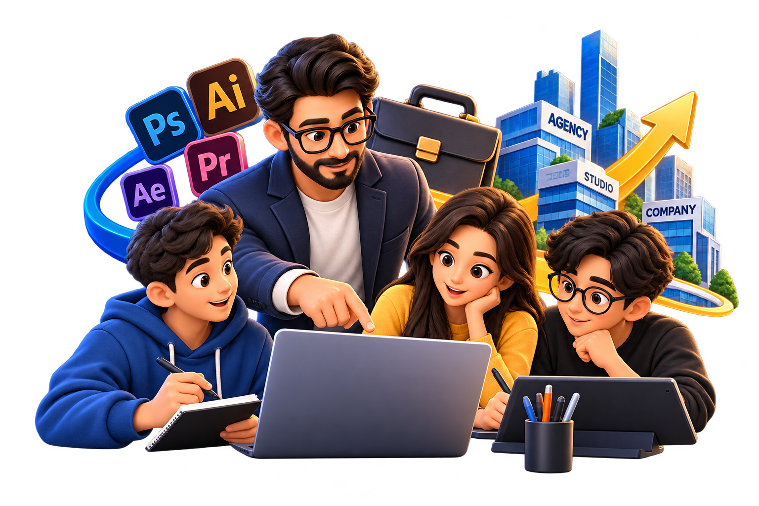 Mentors in the creative industry illustration